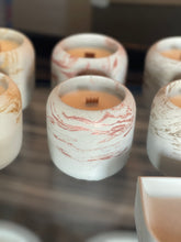 Load image into Gallery viewer, Metallic Rose Gold Marble ~ Classic Round 100% Soy Candle
