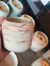 Load image into Gallery viewer, Metallic Rose Gold Marble ~ Classic Round 100% Soy Candle
